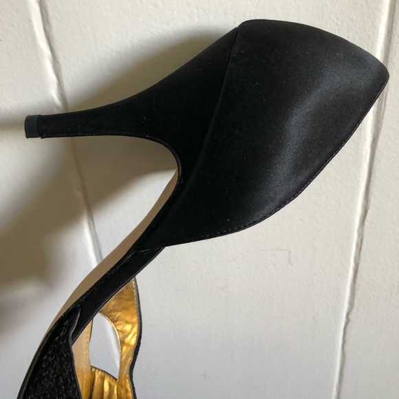 NWOT Caparros Black Beaded Open Toe Heels, 8.5 - Picture 8 of 8